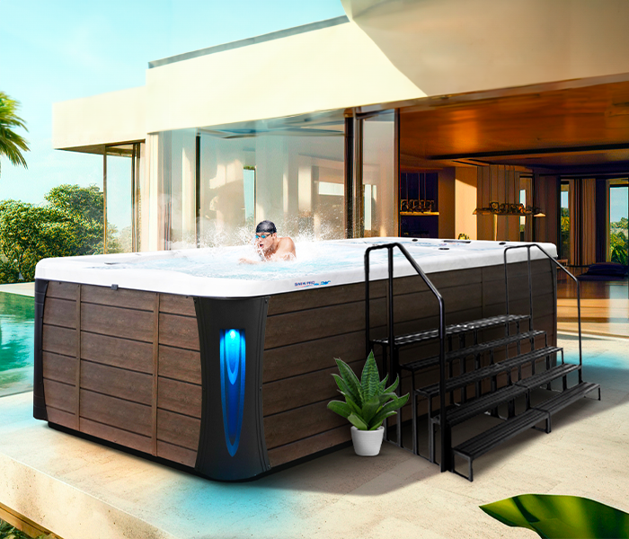 Calspas hot tub being used in a family setting - Erie